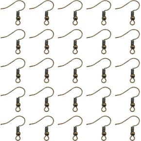 TOAOB 100pcs Earring Hooks Hypo Allergenic French Ear Wires with Ball and Coil 18mm Black Fish Hook Earrings Making Supplies Jewelry Findings in Kuwait