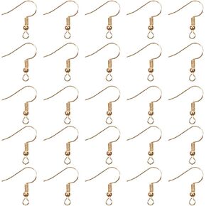 TOAOB 100pcs Earring Hooks Hypo Allergenic French Ear Wires with Ball and Coil 18mm Black Fish Hook Earrings Making Supplies Jewelry Findings in Saudi Arabia