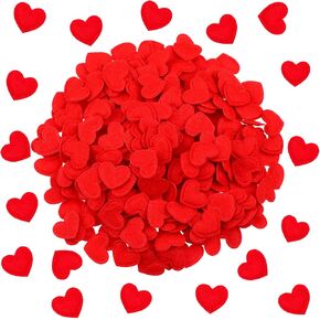 Tatuo 300 Pieces Valentine's Day Felt Hearts Decoration Felt Hearts Stickers Colorful Felt Heart Craft Mini Heart Shapes Decorative Confetti for Wedding Decoration Supplies (Red) in Kuwait