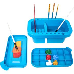 MyLifeUNIT Paint Brush Cleaner, Paint Brush Holder with Palette, Grey in Saudi Arabia