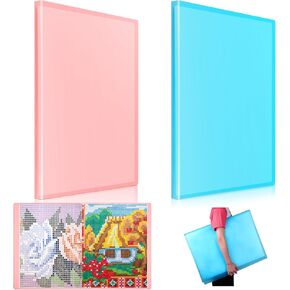 Jetec 60 صفحة 2 قطعة A2 كتاب تخزين اللوحة الماسية تخزين الفن الماسي محفظة اللوحة الماسية 60 مشاهدة 17.8 × 24.2 بوصة حافظة مجلد فنية مع واقي الأكمام، أزرق، وردي in Kuwait