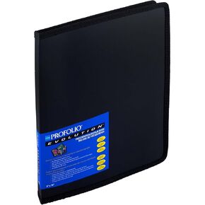 -Itoya ProFolio Evolution 8.5x11 كتاب ألبوم صور أسود مع 48 صفحة - مجلد محفظة فنية لألبوم الصور للأعمال الفنية - غلاف محفظة كتاب الصور - كتاب صور عرض تقديمي