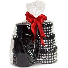 A1 Bakery Supplies 10 Pack BOPP Clear Cello Cellophane Bags Gift Basket Package Flat Gift Bags BOPP Bags (Flat, 9 x 20) in Kuwait