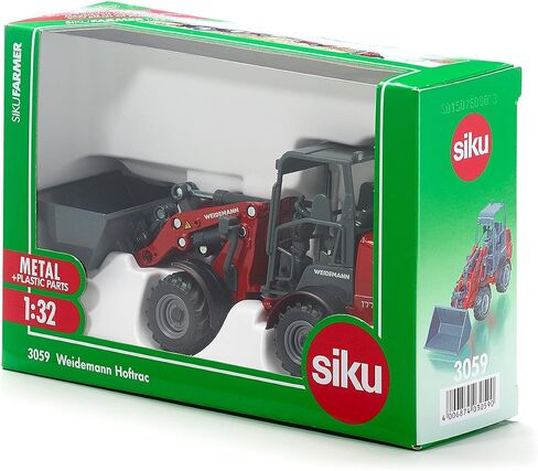 SIKU 3059، لودر Weidemann Hoftrac بأربع عجلات، 1:32، معدن/بلاستيك، أحمر، ذراع تحميل متحرك ومجرفة in Saudi Arabia