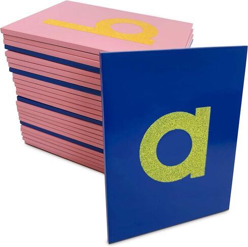 Montessori Sandpaper Letters | Lowercase | PP Wood Tiles | Vowel Consonant Color Coded | includes Storage Box in Kuwait
