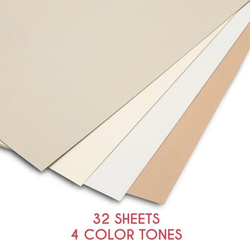 مجموعة ورق باستيل زيتي من 32 صفحة - 4 درجات من الورق السميك ذو اللون الطبيعي - 2 × 16 صفحة باستيل كراسة رسم - 9 × 12 انش - 70 باوند (180 غرام لكل متر مربع) - لوازم الرسم والرسم والفن زدناكولور in Kuwait