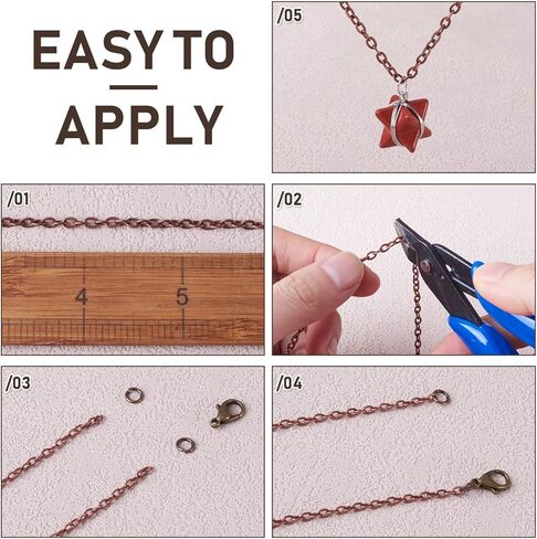 Pandahall 10 متر/10 ياردة سلاسل كابل الحديد الصليب الأحمر النحاس اللون تويست الصليب قلادة العثور على سلاسل الحجم: السلاسل: حوالي 4 مم طول 2.7 مم عرض 0.7 مم سمك in Kuwait