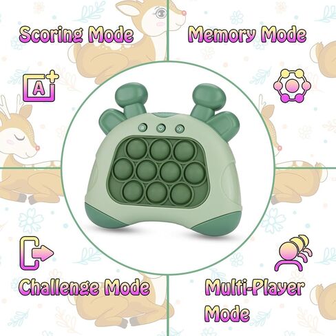 وحدة تحكم دفع سريعة مع تعليقات صوتية فورية | لعبة الدفع السريع المحمولة باليد | لعبة التململ الحسية التعليمية التفاعلية للأطفال والكبار | هدية ممتعة للأطفال من عمر 3 إلى 12 عامًا (غزال بني) in Kuwait