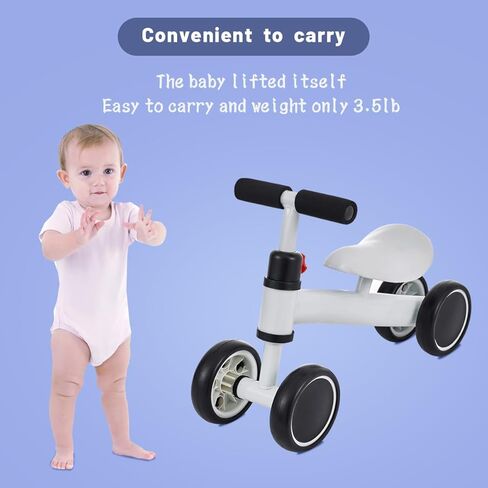 دراجة التوازن للأطفال من كريتشاو للأطفال من عمر 1-2 سنة للأولاد والبنات من عمر 12 إلى 24 شهرًا، هدية عيد الميلاد الأولى للأطفال الصغار لتدريب المشي على الدراجة لعبة ركوب آمنة in Kuwait