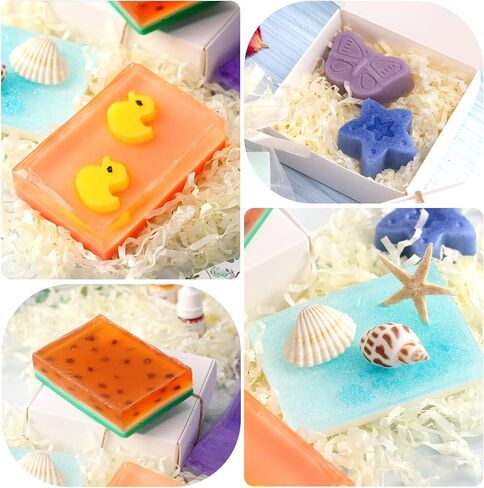 Aoibrloy Soap Kits Making for Adults Beginner with Instructions, Natural Soap Making Kit with 1.1 lbs. Shea Butter Soap Base, 3 Silicone Soap Mold, Dried Flowers, 4 Essential Oil, 4 Colors, 15 Labels in Kuwait