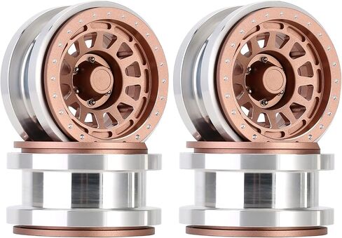 INJORA RC 2.9 جنوط عجلة Beadlock CNC محور حافة الألومنيوم لمحور SCX6 Trail Honcho 4WD RTR JLU Wrangler 1/6 RC أجزاء ترقية السيارة الزاحفة (النحاس) in Saudi Arabia