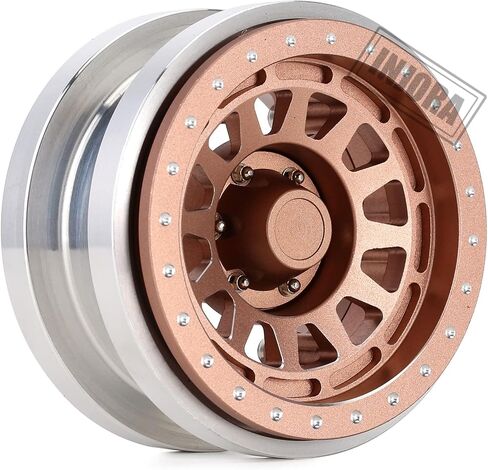 INJORA RC 2.9 جنوط عجلة Beadlock CNC محور حافة الألومنيوم لمحور SCX6 Trail Honcho 4WD RTR JLU Wrangler 1/6 RC أجزاء ترقية السيارة الزاحفة (النحاس) in Saudi Arabia