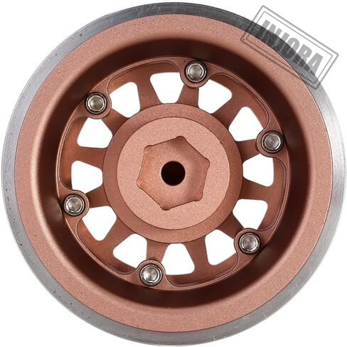 INJORA RC 2.9 جنوط عجلة Beadlock CNC محور حافة الألومنيوم لمحور SCX6 Trail Honcho 4WD RTR JLU Wrangler 1/6 RC أجزاء ترقية السيارة الزاحفة (النحاس) in Saudi Arabia