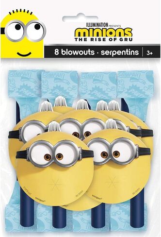 Multicolor Minions 2 Blowouts (8 Count) - Perfect for Kids' Celebrations, Birthdays, and Events in Saudi Arabia