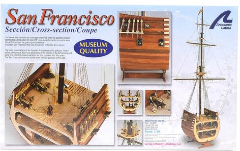 Artesanía Latina - مجموعة نماذج السفينة الخشبية - المقطع العرضي لجاليون الإسباني، سان فرانسيسكو II - موديل 20403، مقياس 1:50 - نماذج للتجميع - مستوى البدء in Kuwait