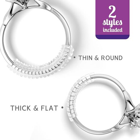 أداة ضبط حجم الخاتم للخواتم الفضفاضة - 24 عبوة من 4 أحجام لمقاس مجوهرات غير مرئي لعرض مختلف للسوار، مغزل لصنع واقي المجوهرات، فاصل، مقاس، مجرب - مجموعة تضييق السيليكون الحلزوني in Kuwait