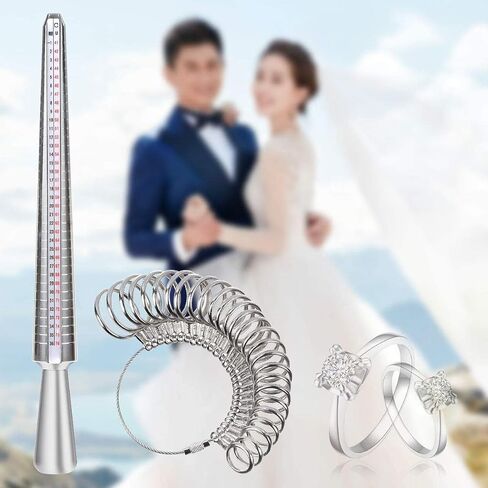 Ring Sizer Gauge Set, Finger Measurement Tools and Bonus Plastic Ring Sizer Belt,Jewelry Sizing Tools US 0-13 Standard for Women and Men in Kuwait