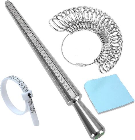 Ring Sizer Gauge Set, Finger Measurement Tools and Bonus Plastic Ring Sizer Belt,Jewelry Sizing Tools US 0-13 Standard for Women and Men in Kuwait