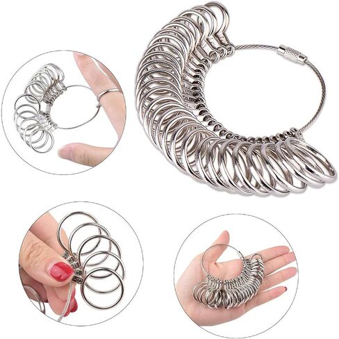 Ring Sizer Gauge Set, Finger Measurement Tools and Bonus Plastic Ring Sizer Belt,Jewelry Sizing Tools US 0-13 Standard for Women and Men in Kuwait
