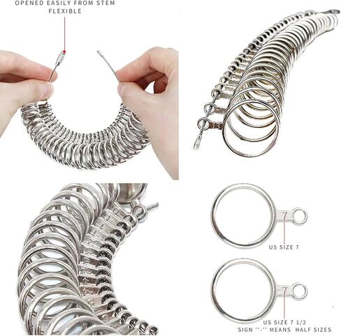 Ring Sizer Gauge Set, Finger Measurement Tools and Bonus Plastic Ring Sizer Belt,Jewelry Sizing Tools US 0-13 Standard for Women and Men in Kuwait