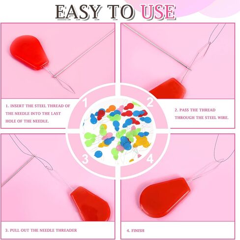 50PCS Needle Threaders, Colorful Gourd Shaped Plastic Needle Threaders for Hand Sewing Small Eye Needles, Needle Threading Tool for Hand Sewing Needle Threader for Quilting, DIY Art(Color Random) in Saudi Arabia