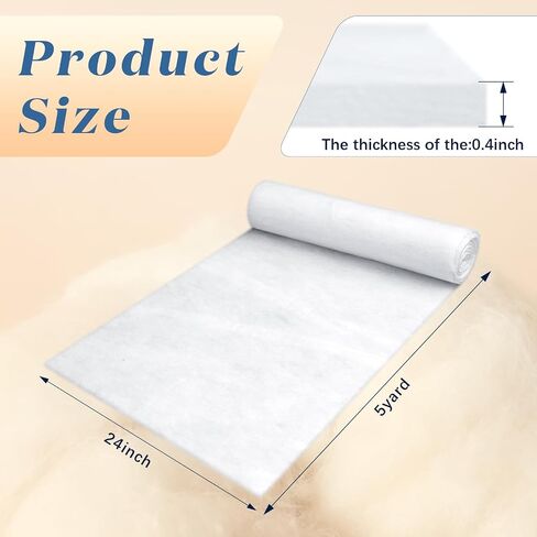 Peryiter 2 Roll Quilt Batting 24 Inch X 5 Yard X 0.4 Inch Polyester in Kuwait