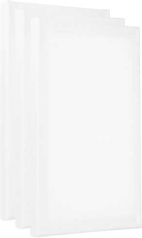 PATIKIL Paint Canvases for Painting, 3 Pack 16x24 Inch Rectangle Wood Frame Stretched Blank Art Board Panels for Acrylic, Oil, Tempera Painting, White in Kuwait