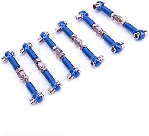 قضيب سحب RC، 6 قطع مجموعة قضبان ربط مؤازرة قابلة للتعديل لسيارة RC Hobby Model Car 1/10 Buggy Touring Car 47 مم ملحقات (كحلي) ملحقات نموذج السيارة Hsp Rc قطع غيار السيارات in Saudi Arabia