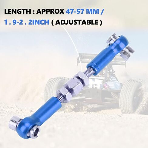 قضيب سحب RC، 6 قطع مجموعة قضبان ربط مؤازرة قابلة للتعديل لسيارة RC Hobby Model Car 1/10 Buggy Touring Car 47 مم ملحقات (كحلي) ملحقات نموذج السيارة Hsp Rc قطع غيار السيارات in Saudi Arabia