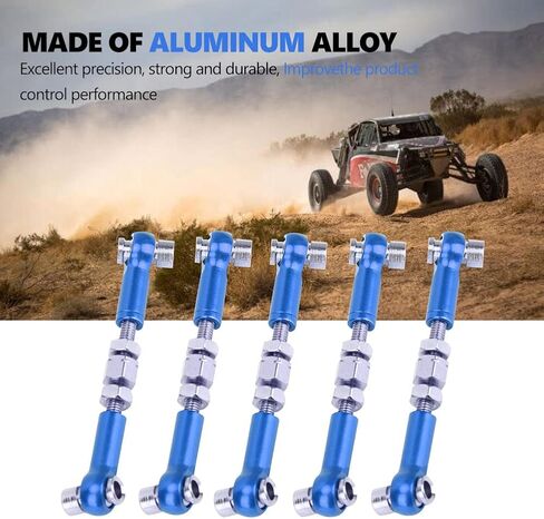 قضيب سحب RC، 6 قطع مجموعة قضبان ربط مؤازرة قابلة للتعديل لسيارة RC Hobby Model Car 1/10 Buggy Touring Car 47 مم ملحقات (كحلي) ملحقات نموذج السيارة Hsp Rc قطع غيار السيارات in Saudi Arabia