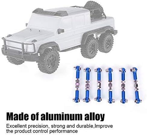قضيب سحب RC، 6 قطع مجموعة قضبان ربط مؤازرة قابلة للتعديل لسيارة RC Hobby Model Car 1/10 Buggy Touring Car 47 مم ملحقات (كحلي) ملحقات نموذج السيارة Hsp Rc قطع غيار السيارات in Saudi Arabia