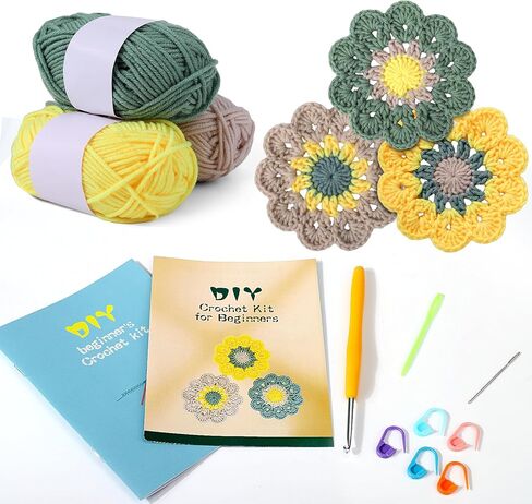 XANGNIER Crochet Kit for Beginners,Crochet Starter Kit with Step-by-Step Video Tutorials and Yarns,Hook,Accessories,Learn to Crochet Kits for Adults and Kid,DIY Arts,Crafts & Sewing Knitting Supplies in Saudi Arabia