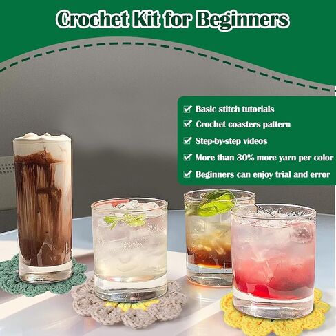 XANGNIER Crochet Kit for Beginners,Crochet Starter Kit with Step-by-Step Video Tutorials and Yarns,Hook,Accessories,Learn to Crochet Kits for Adults and Kid,DIY Arts,Crafts & Sewing Knitting Supplies in Saudi Arabia