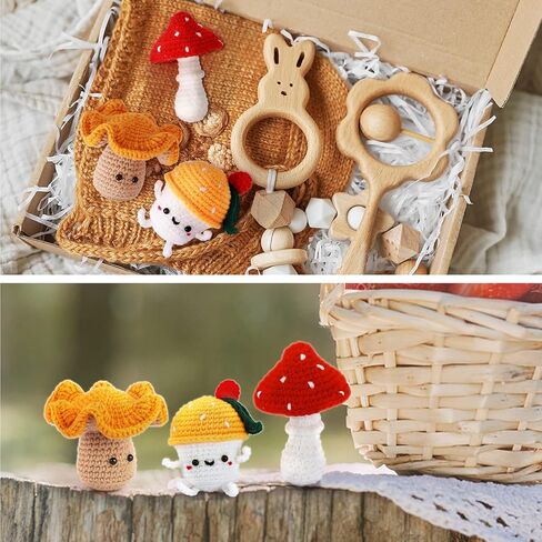 Crochetobe Crochet Kit for Beginners - Mushroom Crochet Kit, Beginner Crochet Kit for Adults with Detailed Tutorials, Complete Crochet Kit for Beginners Adults(Patent Product) in Kuwait