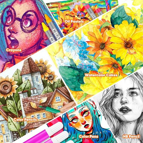 Rocamdo Kids Art Supplies Drawing Kit, 168-Pack Art Set Drawing Sets Coloring Art Kits, Arts and Crafts for Kids Ages 6-8 9-12, Art Supplies for Girls Ages 8-12, Creative Gift Art Box for Kids Adults in Kuwait