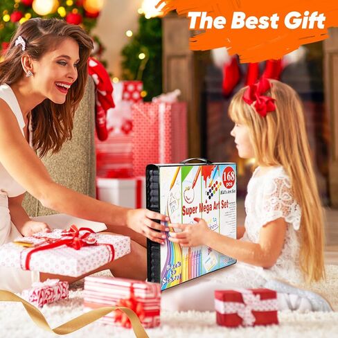 Rocamdo Kids Art Supplies Drawing Kit, 168-Pack Art Set Drawing Sets Coloring Art Kits, Arts and Crafts for Kids Ages 6-8 9-12, Art Supplies for Girls Ages 8-12, Creative Gift Art Box for Kids Adults in Kuwait