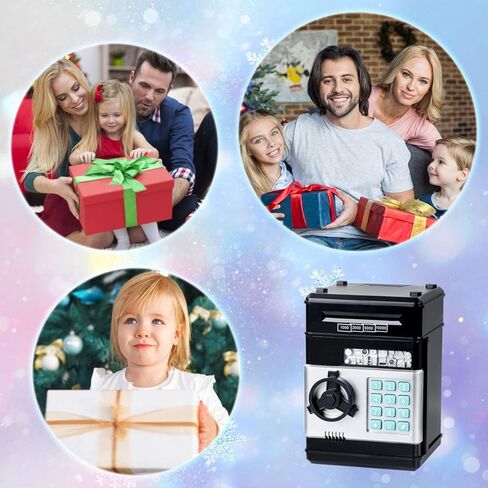 Refasy Piggy Bank Toys for Boys 6 7 8 9 10 11, Money Saving Box Toys Teen Boys Age 8 9 10 11 12 Kids Christmas Birthday Gifts ATM Saving Machine for 5 6 7 8 Black Piggy Bank for Real Money in Kuwait