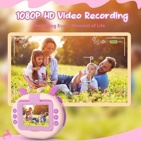 ألعاب كاميرا سيلفي للأطفال من eWonLife شاشة قلاب 180 درجة للأعمار من 3 إلى 12 عامًا للأطفال الصغار، كاميرا فيديو رقمية للأطفال بدقة 1080 بكسل، هدايا عيد الميلاد للأولاد والبنات، بطاقة 32 جيجابايت، قارئ بطاقات، حامل ثلاثي القوائم (أخضر) in Kuwait