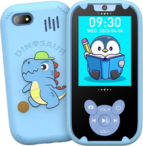 HOFIT Kids Toy هاتف الكاميرا، هدايا عيد الميلاد للأطفال الصغار والأطفال الذين تتراوح أعمارهم بين 1 2 3 4 5 6 7 8 سنوات، لعبة تعليمية تعمل باللمس، مشغل موسيقى MP3 مع كاميرا مزدوجة، هدايا كاميرا للأطفال للأولاد (أزرق) in Kuwait