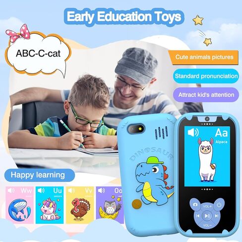 HOFIT Kids Toy هاتف الكاميرا، هدايا عيد الميلاد للأطفال الصغار والأطفال الذين تتراوح أعمارهم بين 1 2 3 4 5 6 7 8 سنوات، لعبة تعليمية تعمل باللمس، مشغل موسيقى MP3 مع كاميرا مزدوجة، هدايا كاميرا للأطفال للأولاد (أزرق) in Kuwait