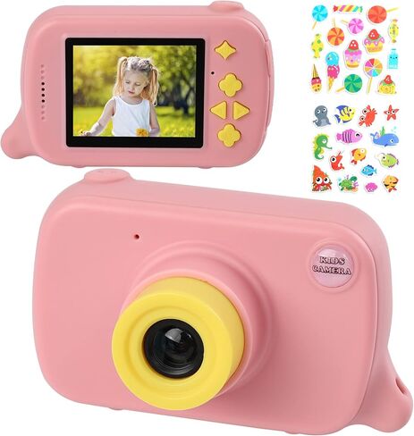 Kids Camera Girl Toys for 3-8 Year Old Girls Children Digital Cameras Shockproof Protection Ideal Christmas Birthday Gifts for 4 5 6 7 8 9 Year Old Girl with 16GB Memory Card by Zayyd Pink in Saudi Arabia