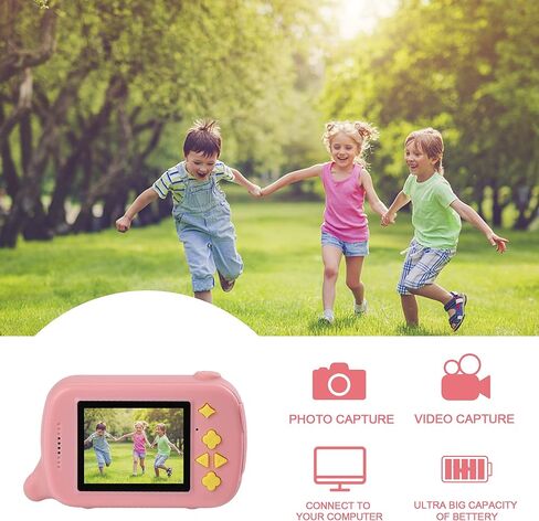 Kids Camera Girl Toys for 3-8 Year Old Girls Children Digital Cameras Shockproof Protection Ideal Christmas Birthday Gifts for 4 5 6 7 8 9 Year Old Girl with 16GB Memory Card by Zayyd Pink in Saudi Arabia