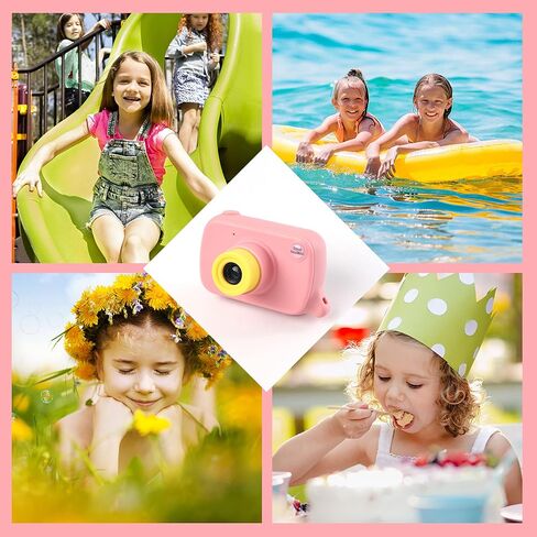 Kids Camera Girl Toys for 3-8 Year Old Girls Children Digital Cameras Shockproof Protection Ideal Christmas Birthday Gifts for 4 5 6 7 8 9 Year Old Girl with 16GB Memory Card by Zayyd Pink in Saudi Arabia