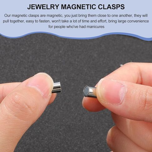 40 قطعة من المجوهرات، وصلات مشبك مغناطيسي دائري للعمود، وصلات سوار مغناطيسية، مشبك قفل مغناطيسي لصنع الاساور والقلائد (فضي) in Kuwait
