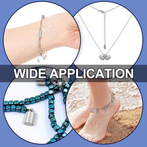 40 قطعة من المجوهرات، وصلات مشبك مغناطيسي دائري للعمود، وصلات سوار مغناطيسية، مشبك قفل مغناطيسي لصنع الاساور والقلائد (فضي) in Kuwait