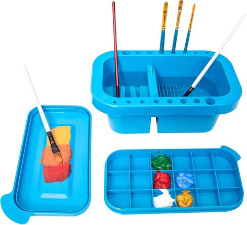 MyLifeUNIT Paint Brush Cleaner, Paint Brush Holder with Palette, Grey in Kuwait