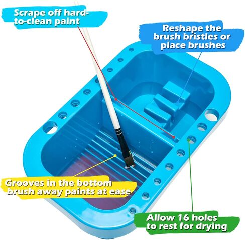MyLifeUNIT Paint Brush Cleaner, Paint Brush Holder with Palette, Grey in Kuwait
