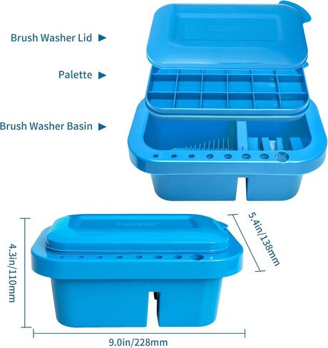 MyLifeUNIT Paint Brush Cleaner, Paint Brush Holder with Palette, Grey in Kuwait