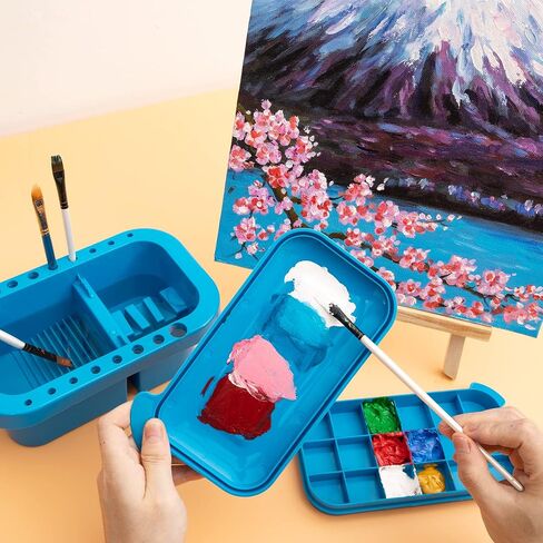 MyLifeUNIT Paint Brush Cleaner, Paint Brush Holder with Palette, Grey in Kuwait
