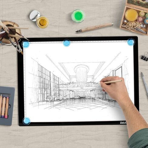 صندوق إضاءة A3، لوحة إضاءة LED مغناطيسية لتتبع الأعمال الفنية، لوحة إضاءة LED رفيعة للغاية تعمل بمنفذ USB وقابلة للتعتيم للرسم الماسي ولوحة الوشم المتحركة والرسم والتصميم وعرض الأشعة السينية بالاستنسل in Kuwait